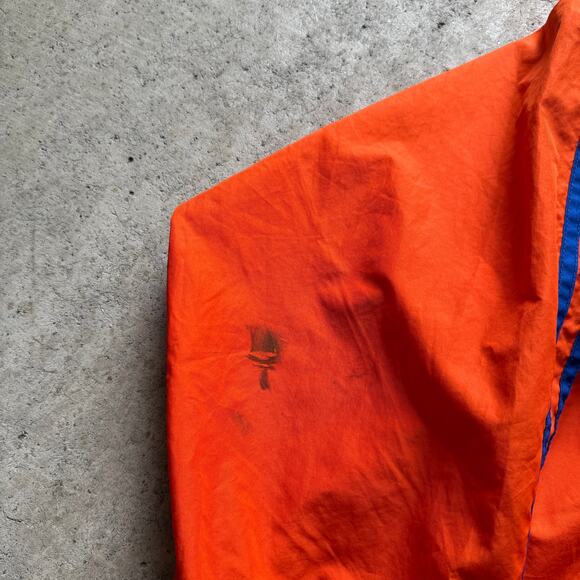 Men's Vintage 90's Adidas Orange Blue Hooded Pullover Windbreaker Jacket Sz XL - Picture 6 of 6